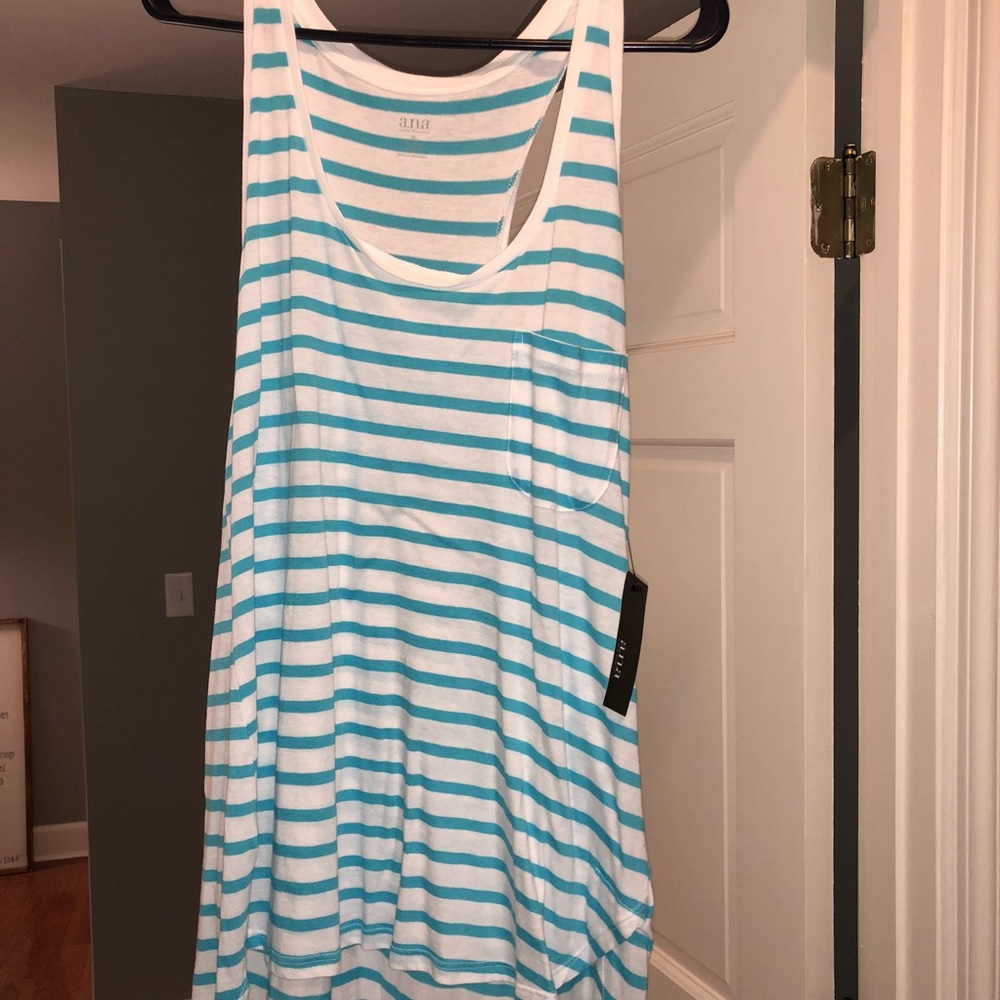 Blue & White Stripe Tank Top